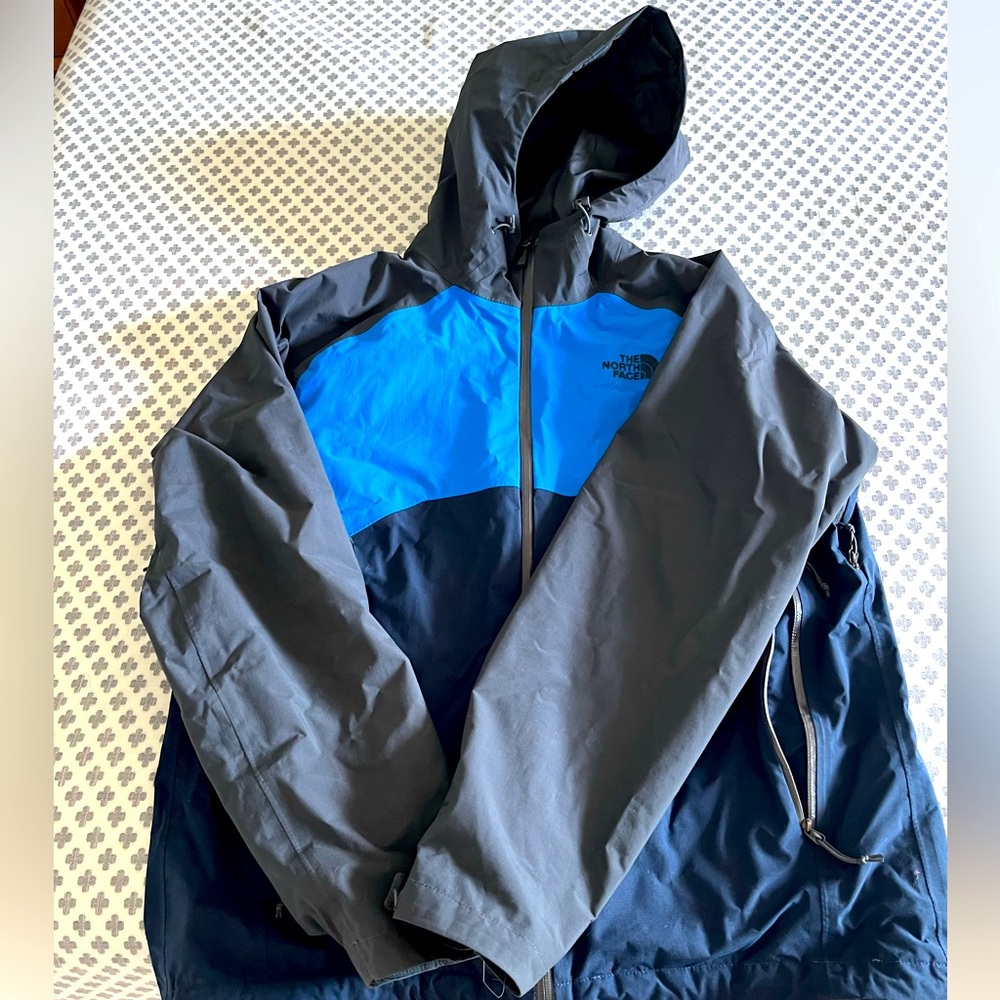 The North Face Men's Hooded Windbreaker - Blue & Black
